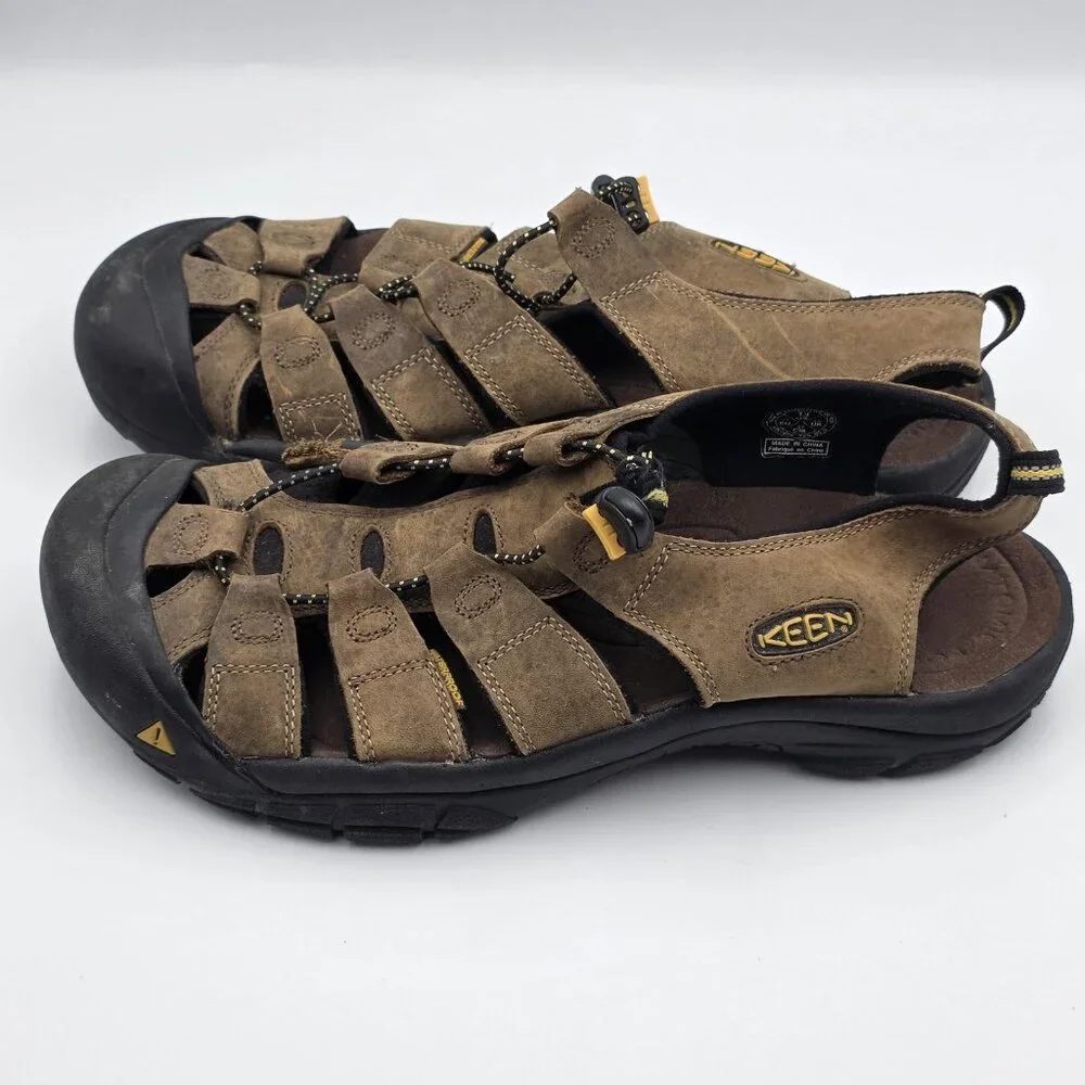 Keen Sandals Mens Size 13 Brown Suede Slip-On Drawstring Hiking Outdoor